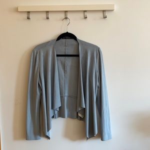 Zara faux suede drape collar blazer